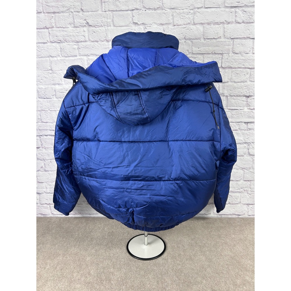 VTG CRUSE USA Blue Puffer Hooded Jacket Size 2XL Water Resistant Heavy Duty NEW - Picture 4 of 10